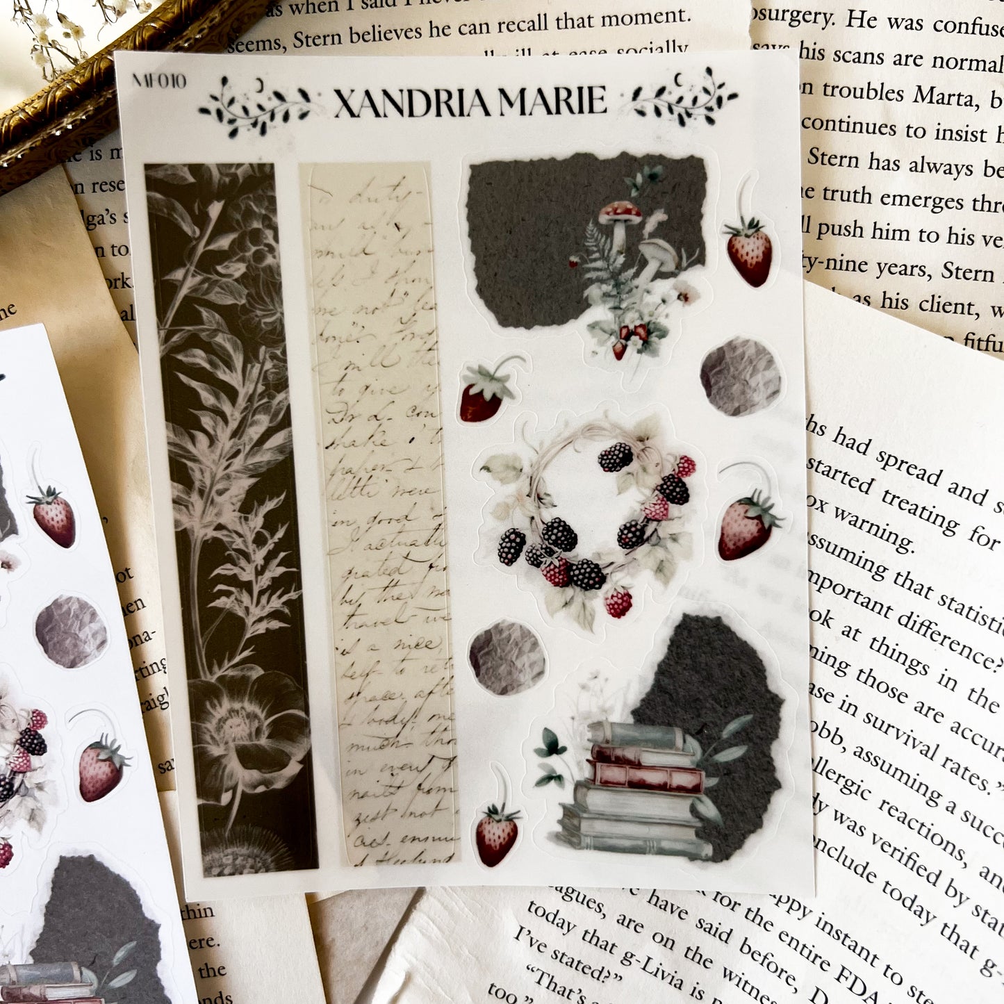 Dark Academia & Strawberries Sticker Sheet