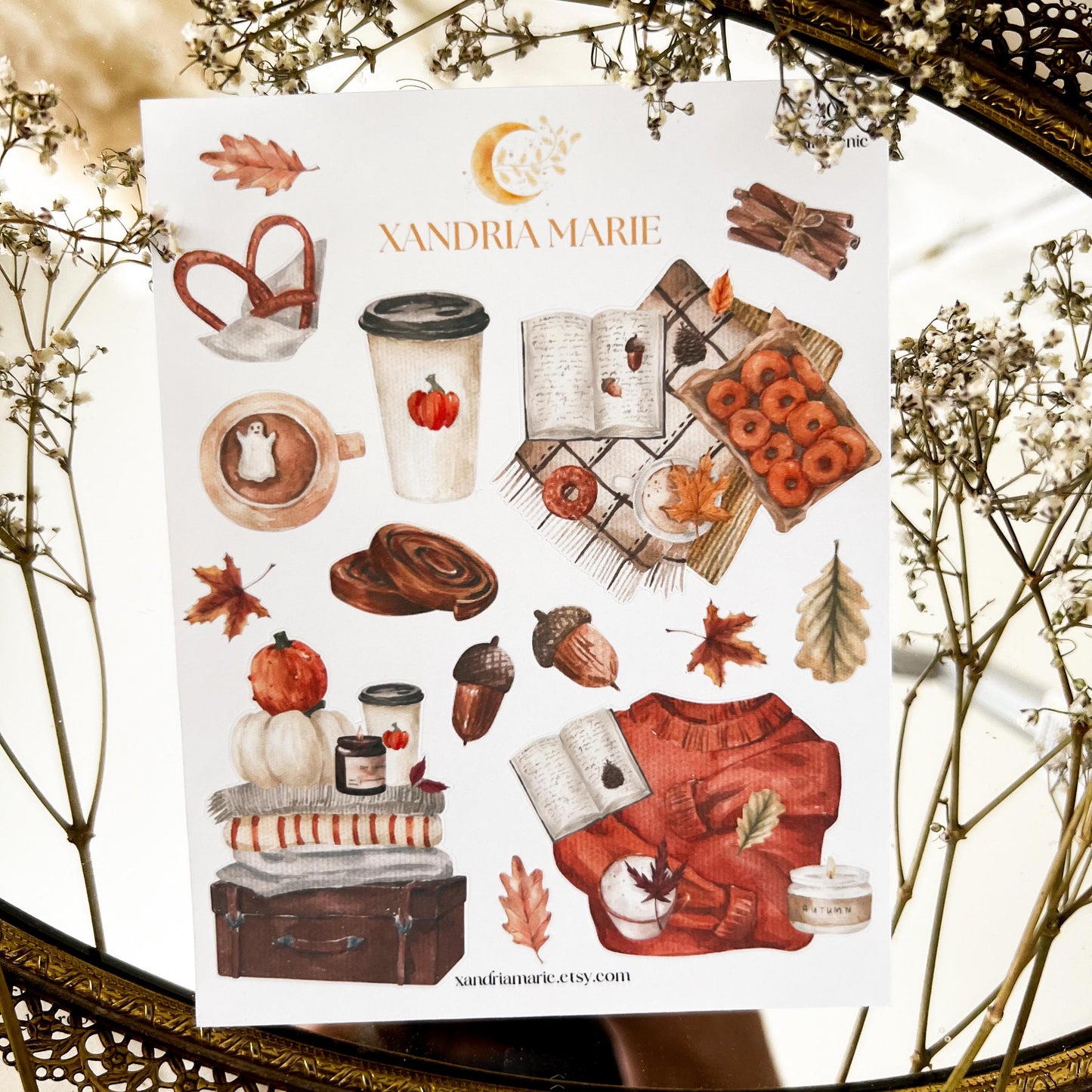 Fall Picnic Stickers, Fall Stickers, Sticker Sheet, Autumn Festivities Stickers