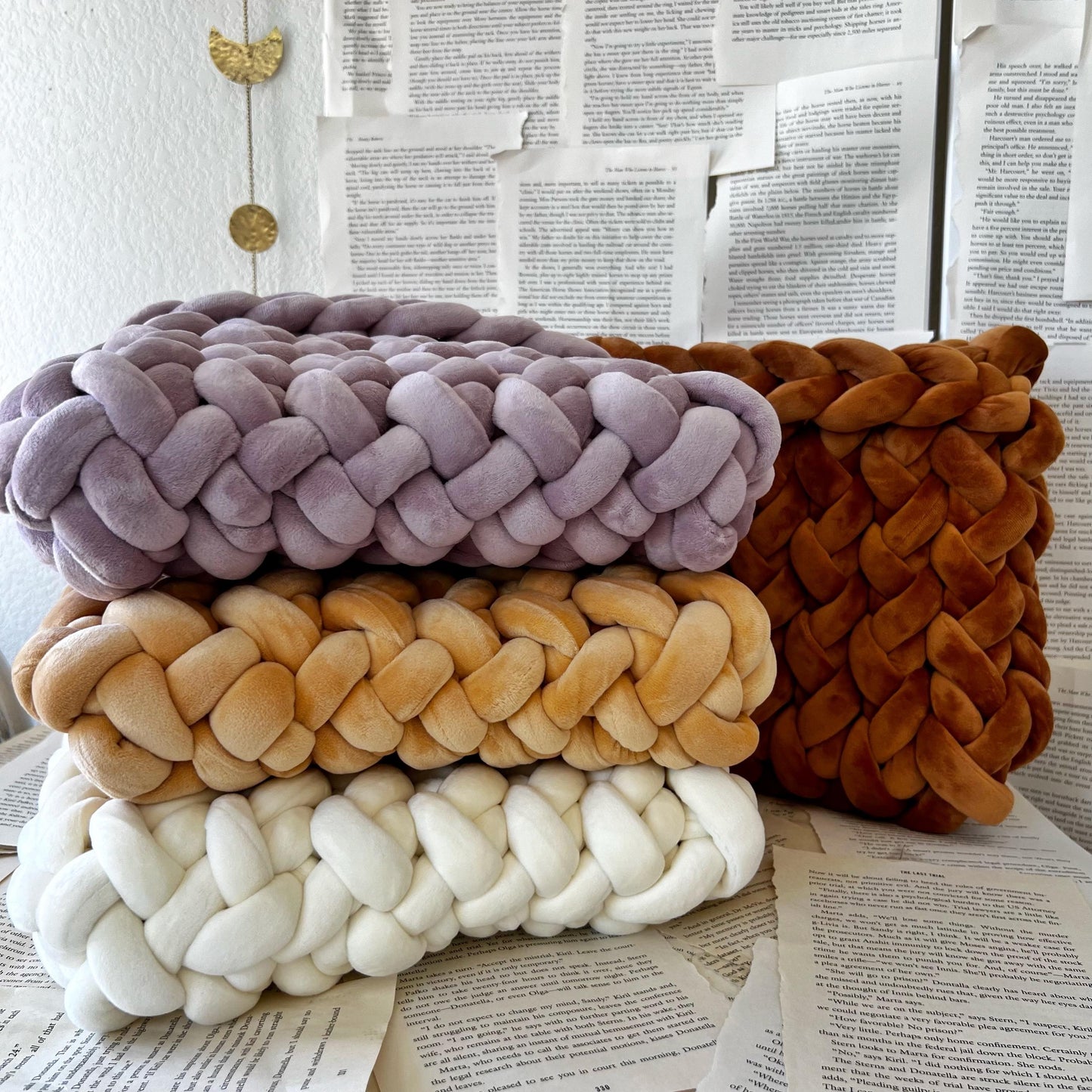 Chunky Knit Velvet Book Sleeve, Chunky Knit Planner Pouch