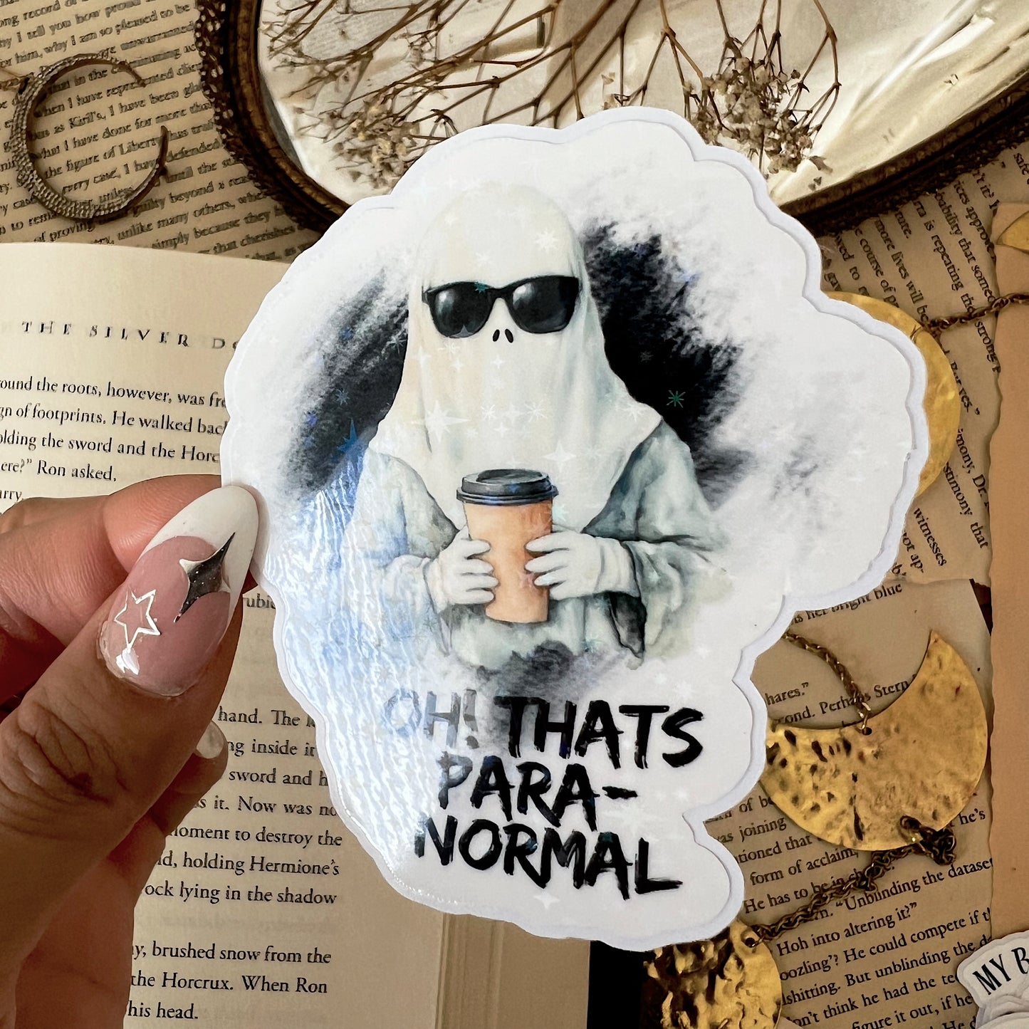 Oh! That’s Para-Normal Ghost Holographic Vinyl Diecut Sticker