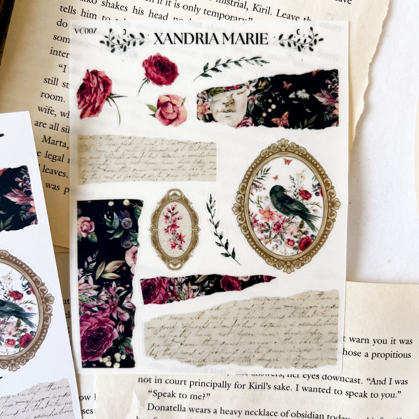 Dark Florals & Frames Sticker Sheet