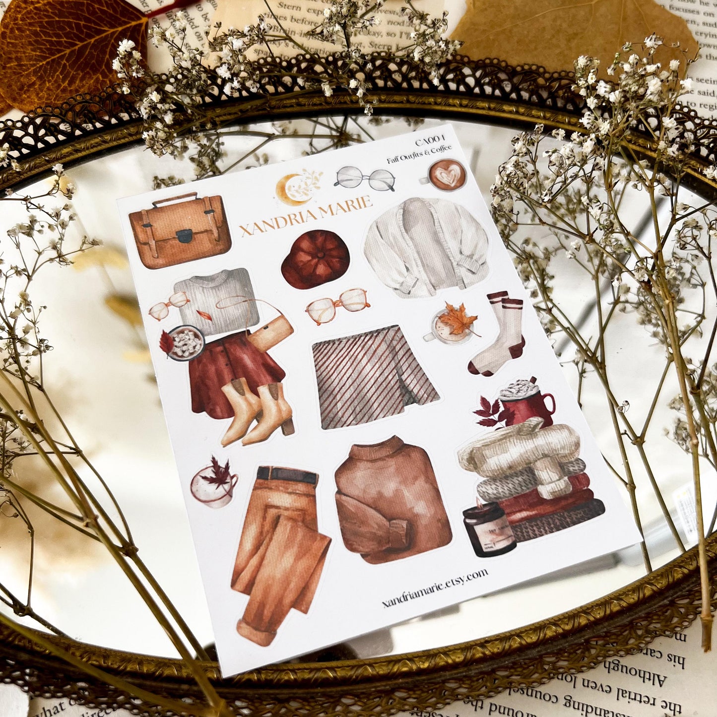 Fall Outfit Stickers, Sweater Weather Stickers, Fall Sticker Sheet