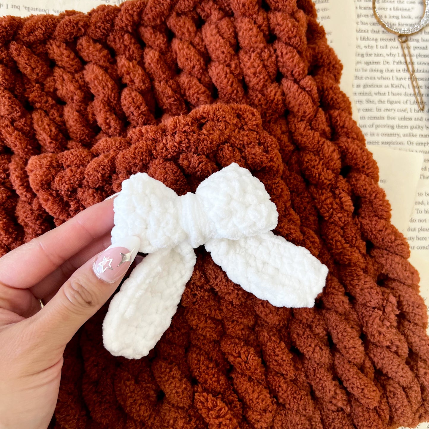 Vertical Chenille Book Sleeve, Planner Pouch