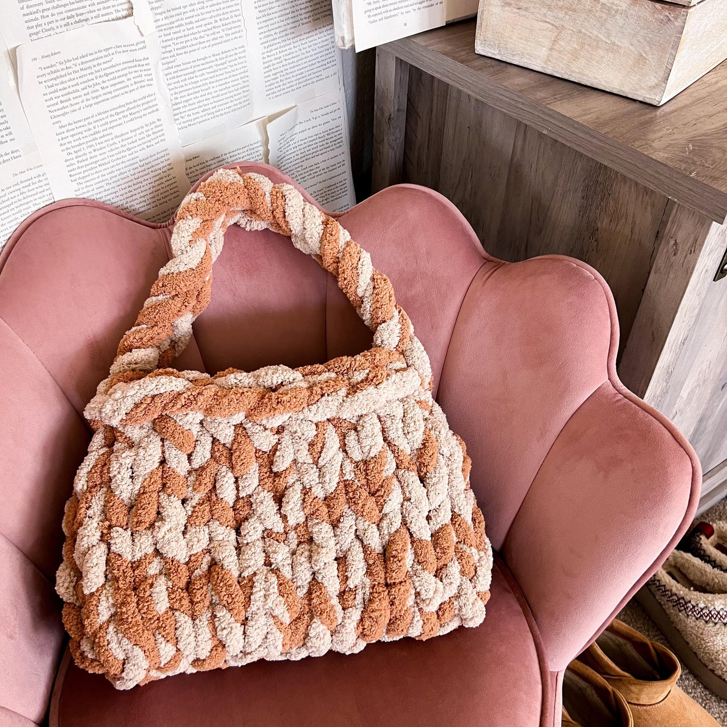 Chenille Chunky Knit Handbag