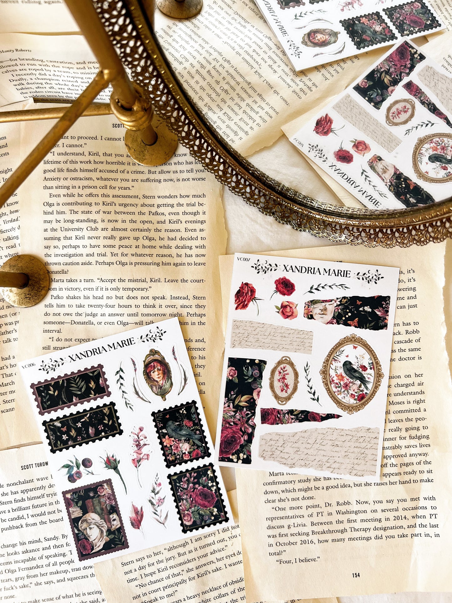Dark Florals & Frames Sticker Sheet