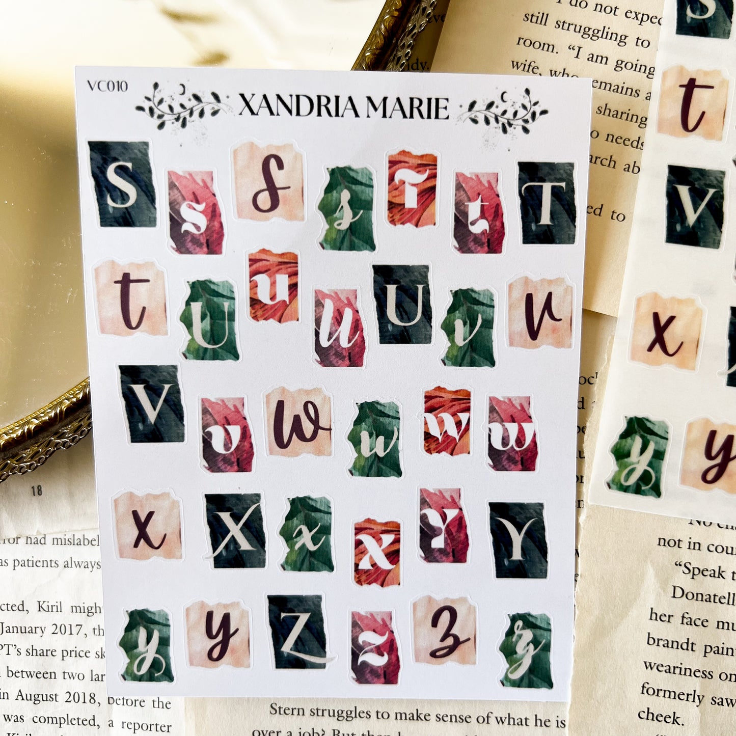 Collage Alphabet Letters Sticker Sheet III
