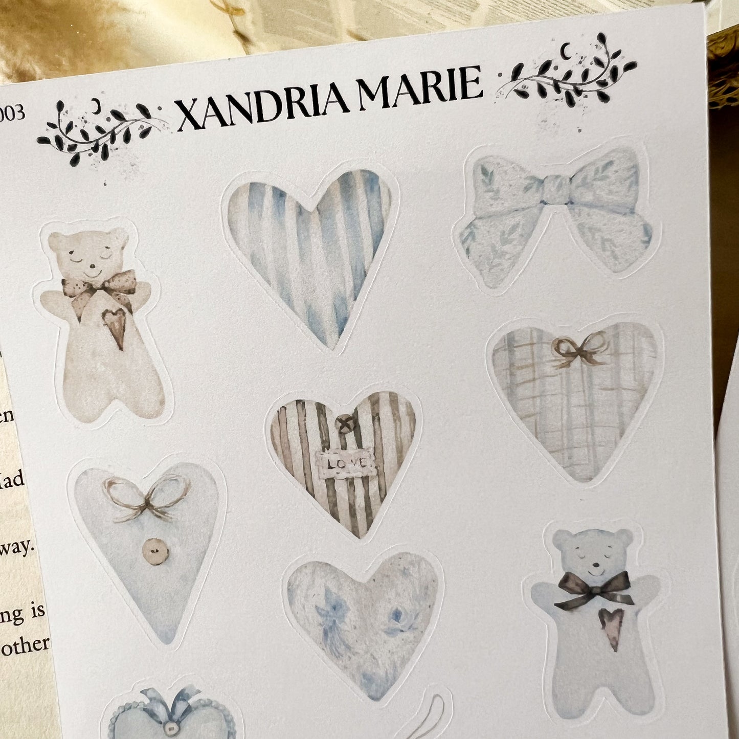 Hearts & Teddy Bears Sticker Sheet
