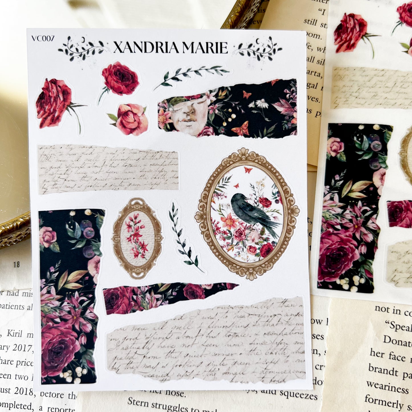 Dark Florals & Frames Sticker Sheet