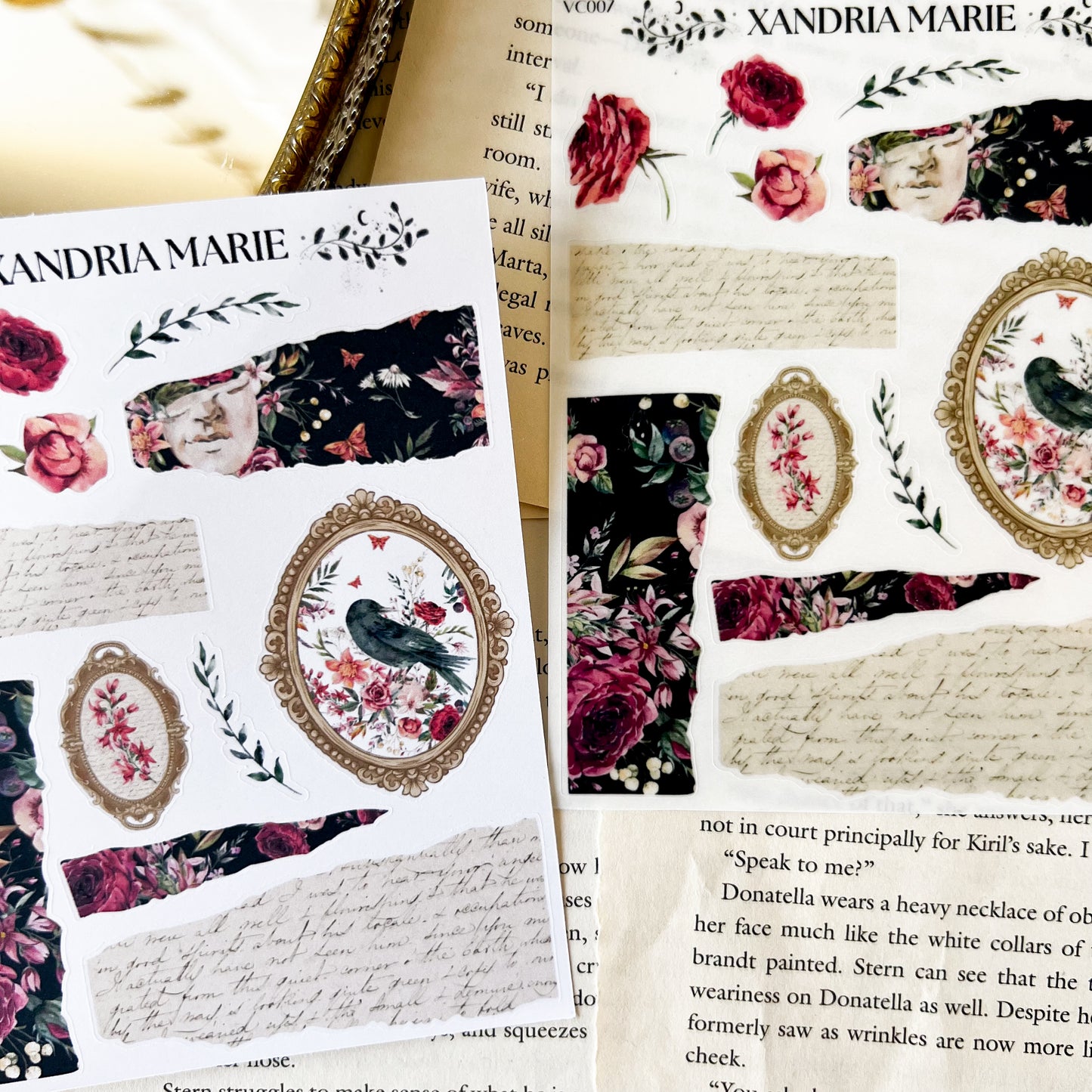 Dark Florals & Frames Sticker Sheet