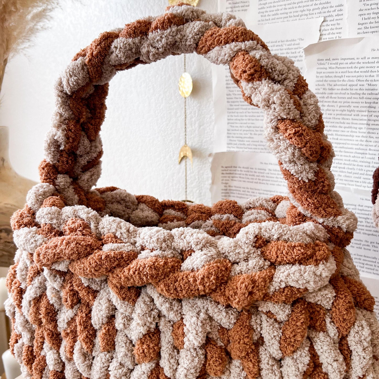 Chenille Chunky Knit Handbag