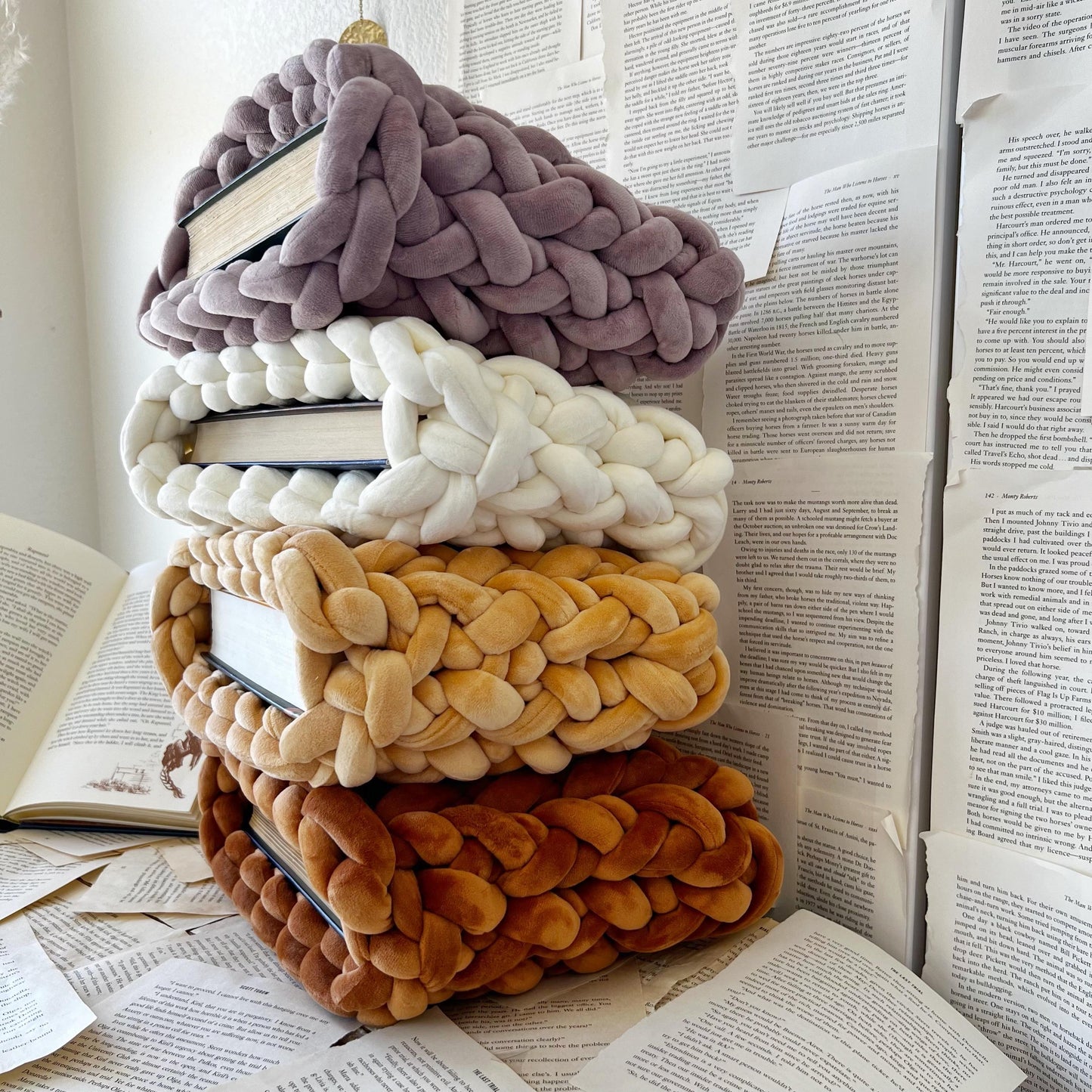 Chunky Knit Velvet Book Sleeve, Chunky Knit Planner Pouch