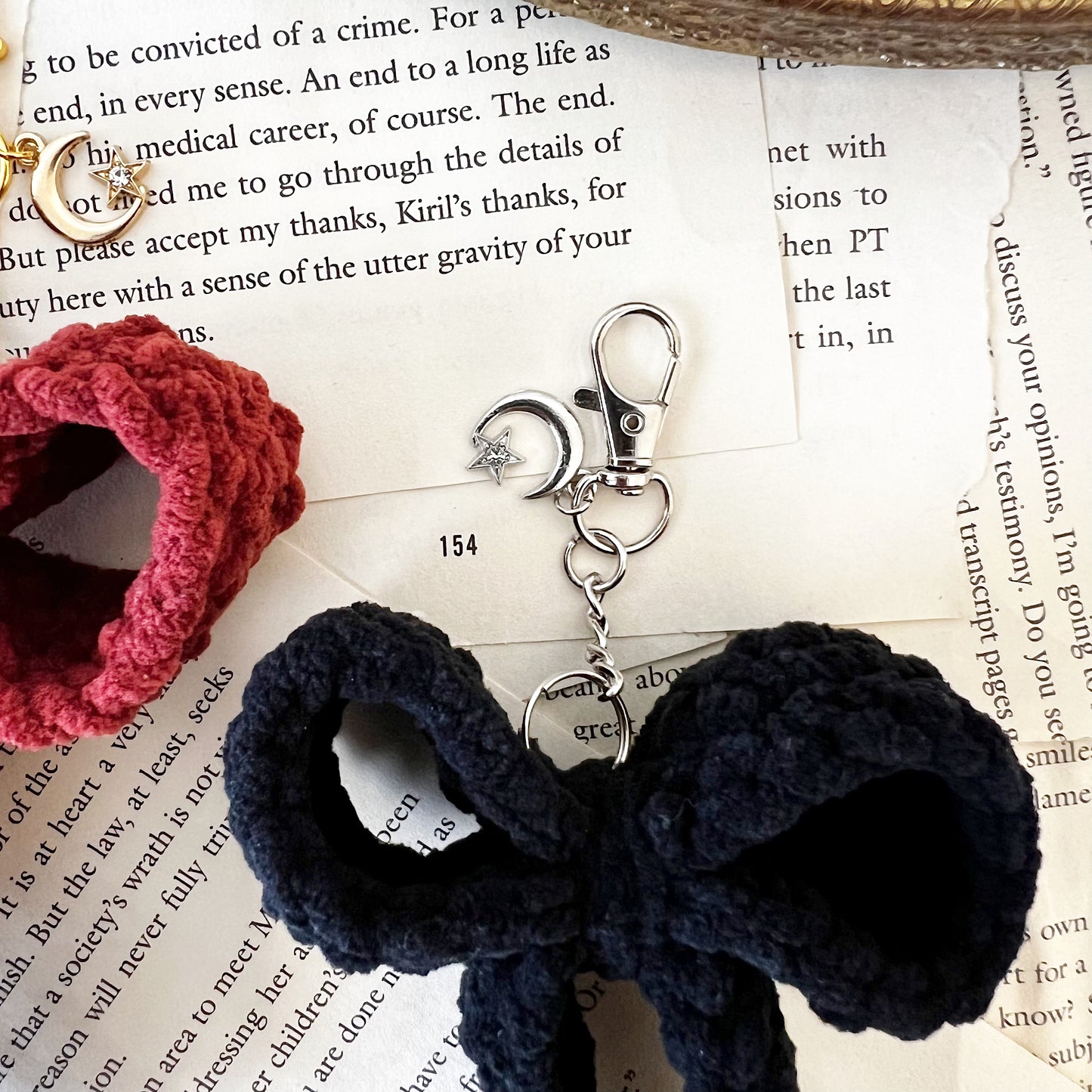 Crochet Bow Keychain