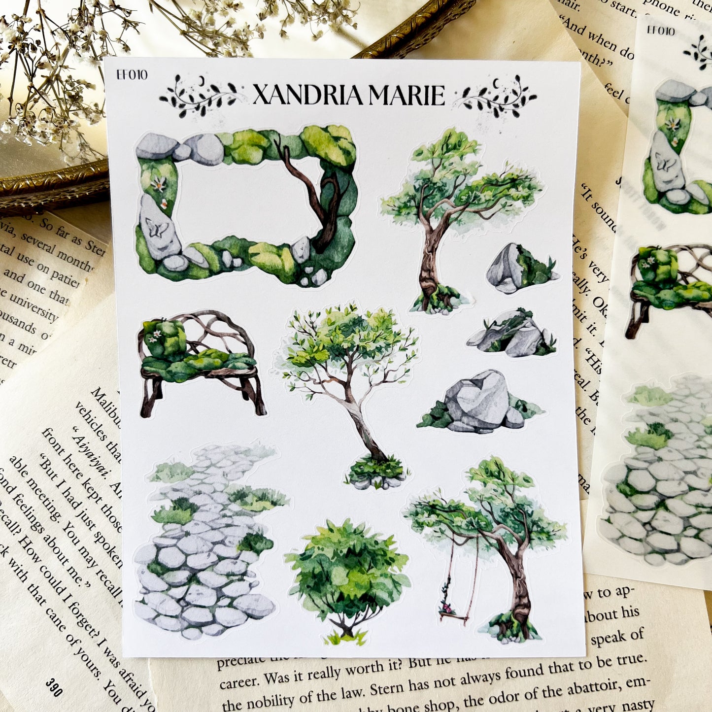Green Courtyard Sticker Sheet