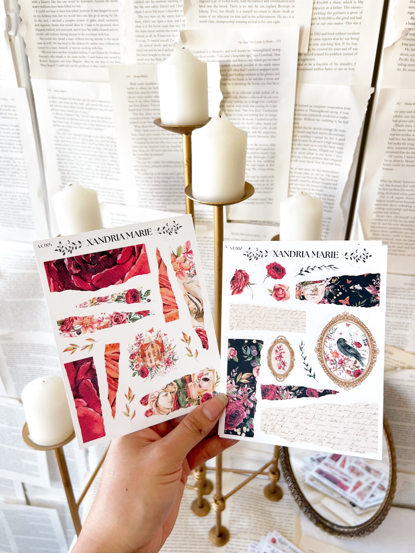 Dark Florals & Frames Sticker Sheet