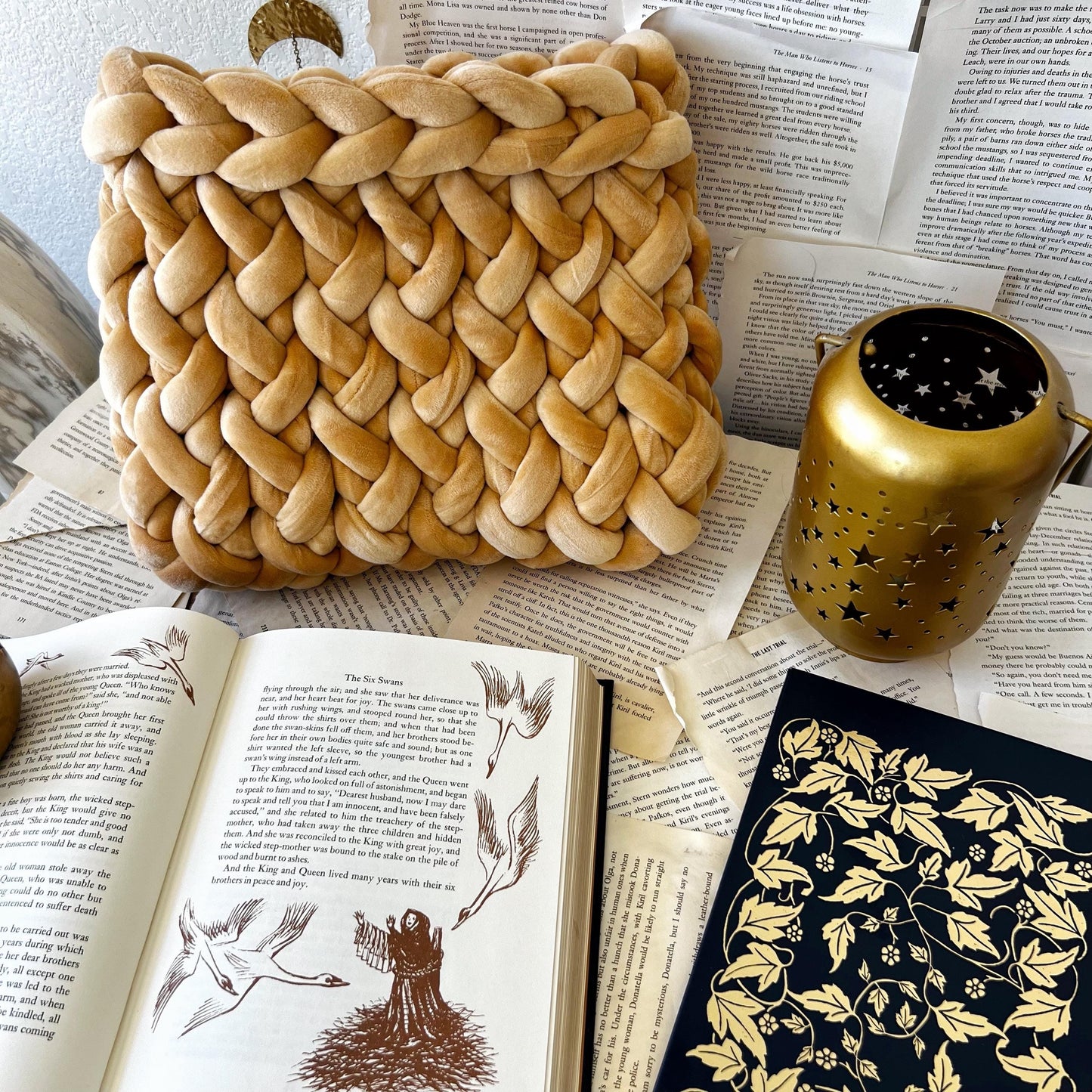 Chunky Knit Velvet Book Sleeve, Chunky Knit Planner Pouch