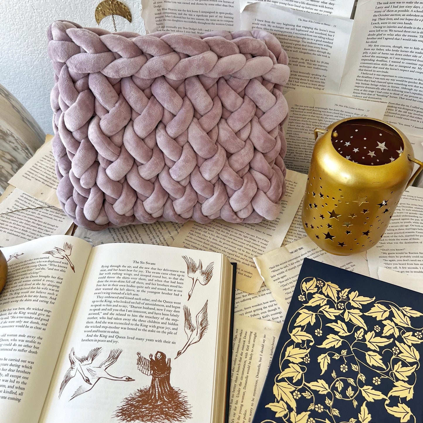 Chunky Knit Velvet Book Sleeve, Chunky Knit Planner Pouch