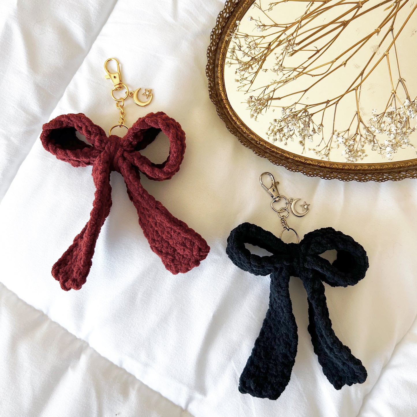 Crochet Bow Keychain
