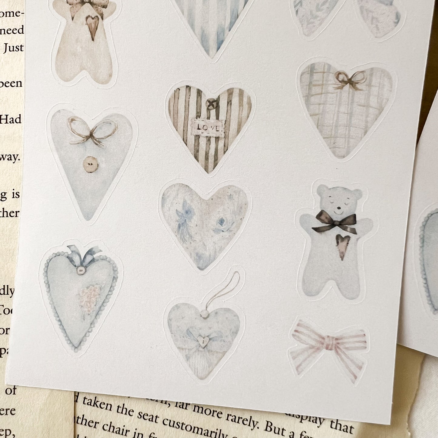 Hearts & Teddy Bears Sticker Sheet