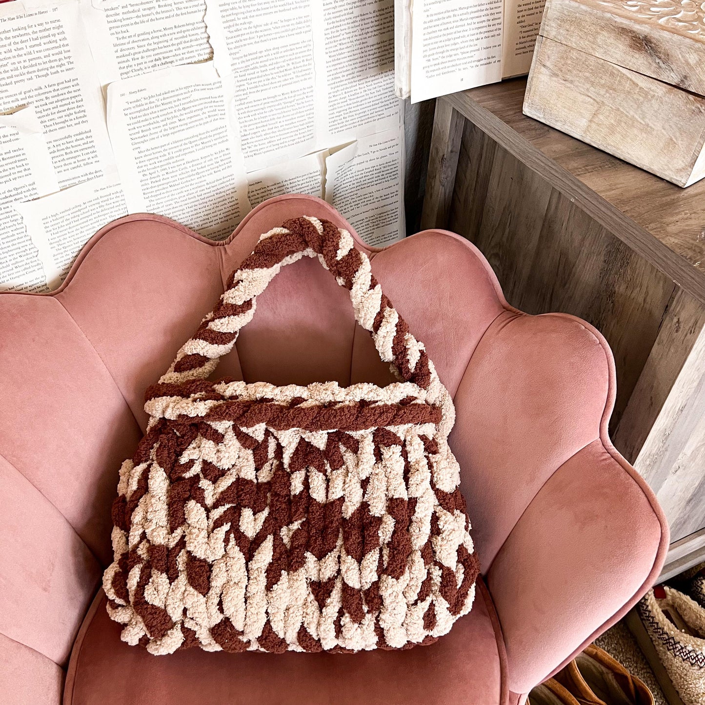 Chenille Chunky Knit Handbag