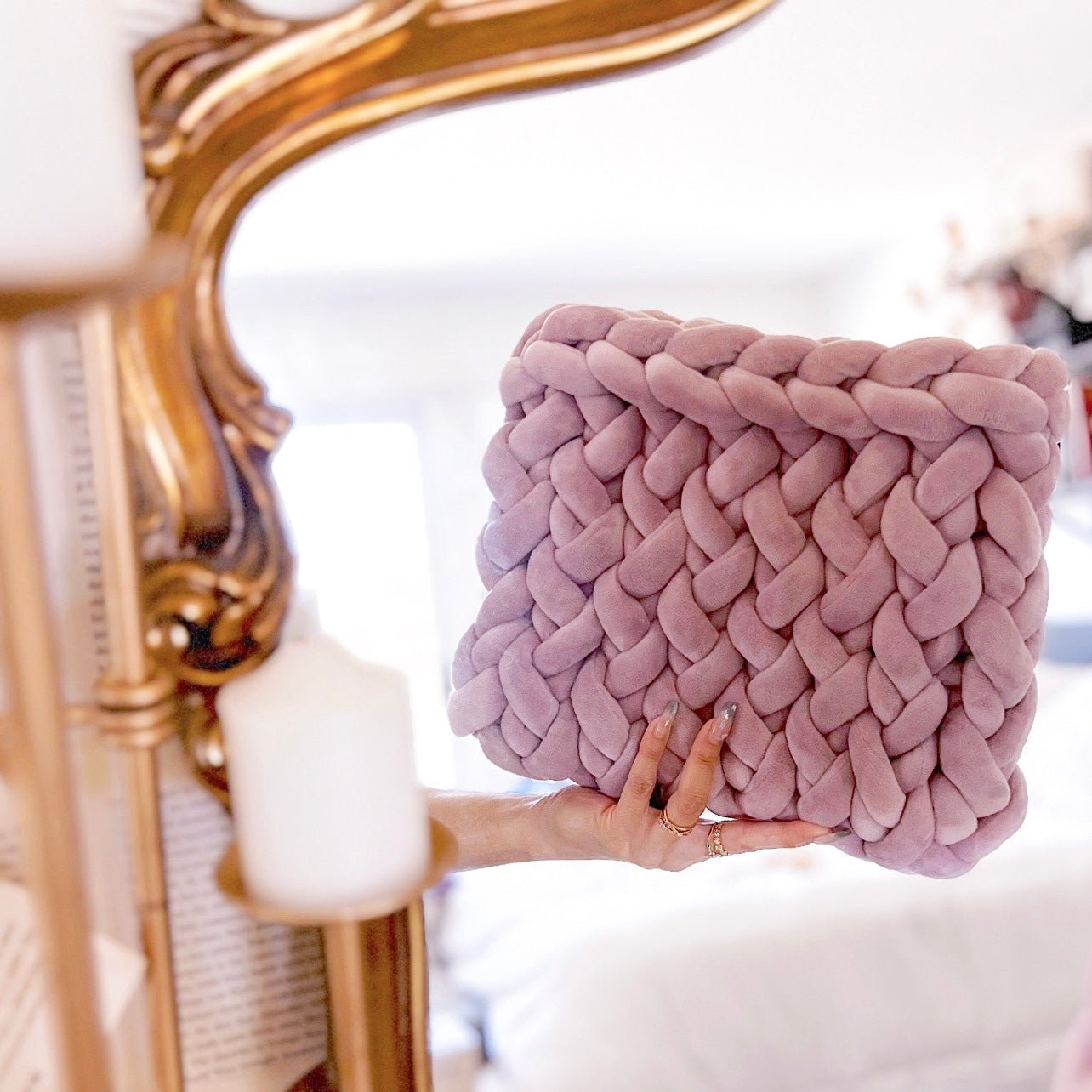 Chunky Knit Velvet Book Sleeve, Chunky Knit Planner Pouch