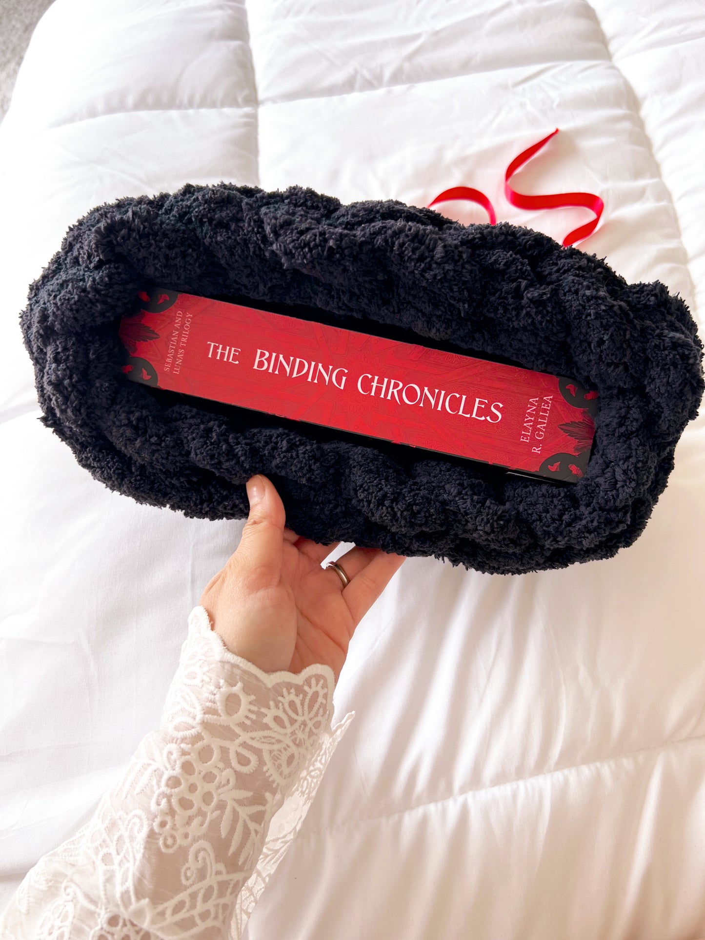 Dark Dreamy Cloud Planner Pouch, Chenille Knit Book Sleeve