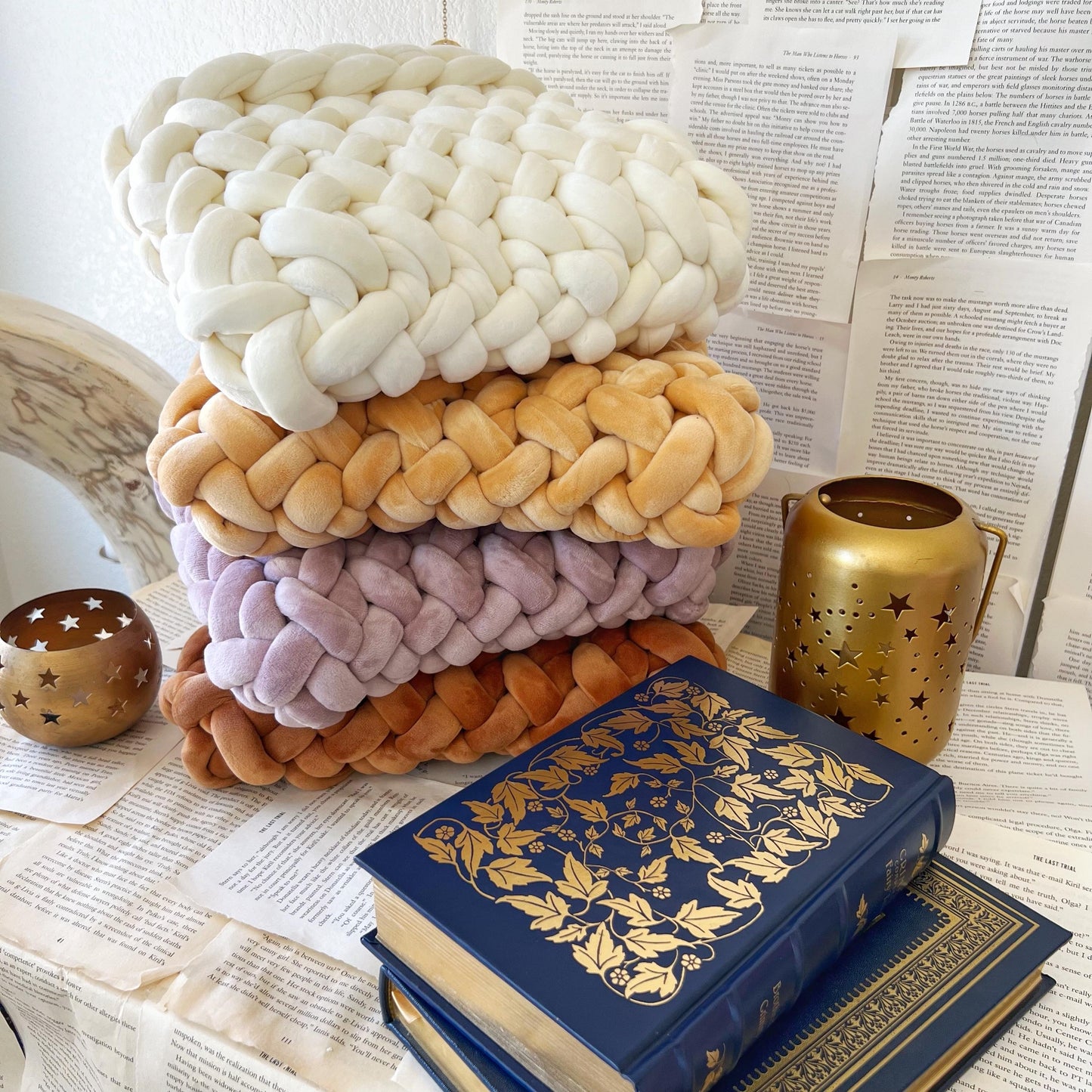 Chunky Knit Velvet Book Sleeve, Chunky Knit Planner Pouch