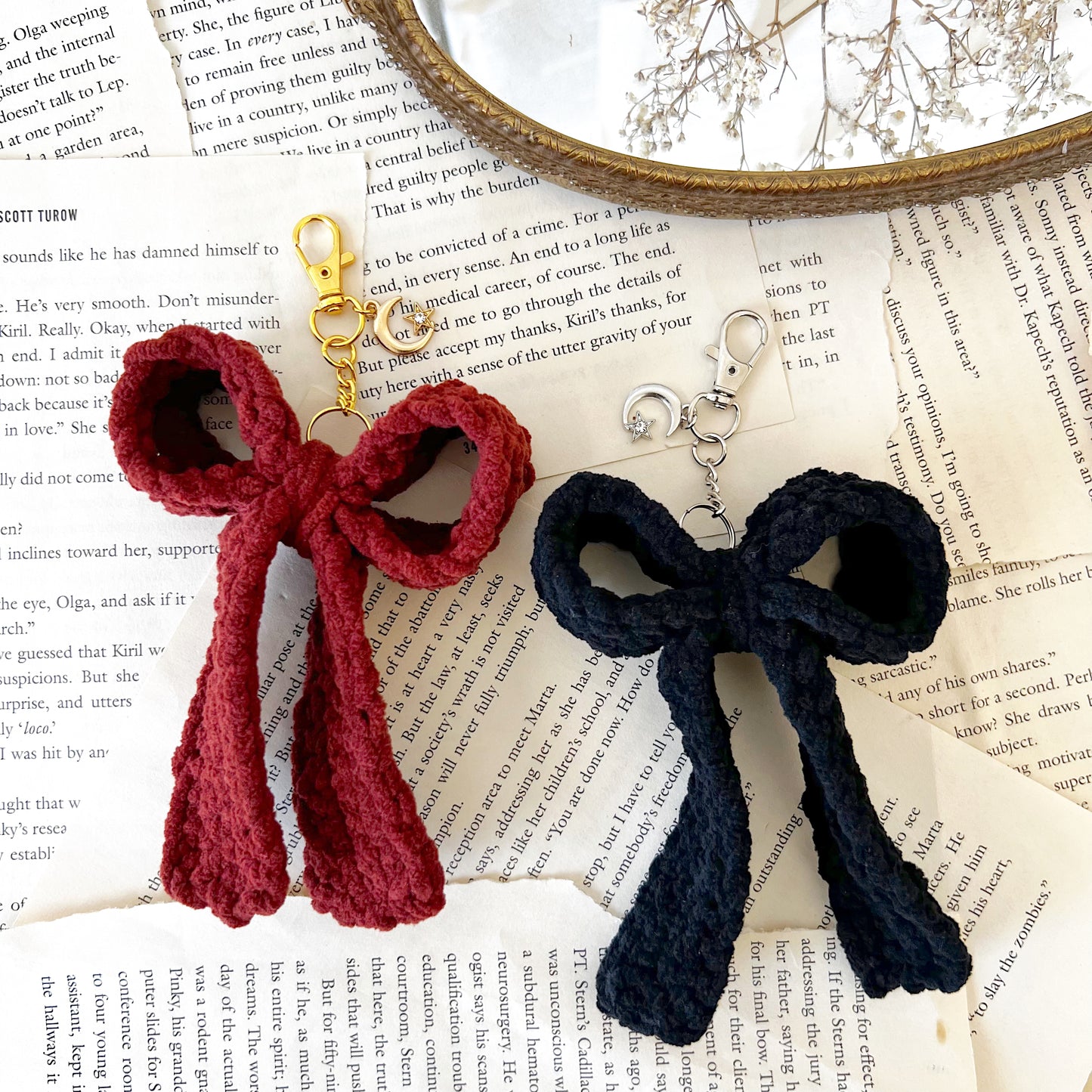 Crochet Bow Keychain