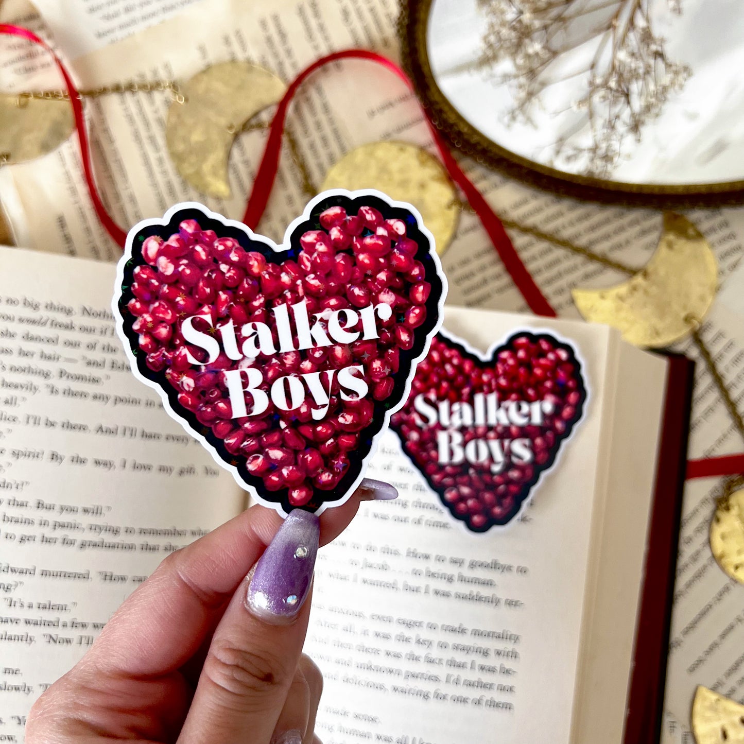 Stalker Boys- Stalker Trope Holographic Vinyl Diecut Sticker