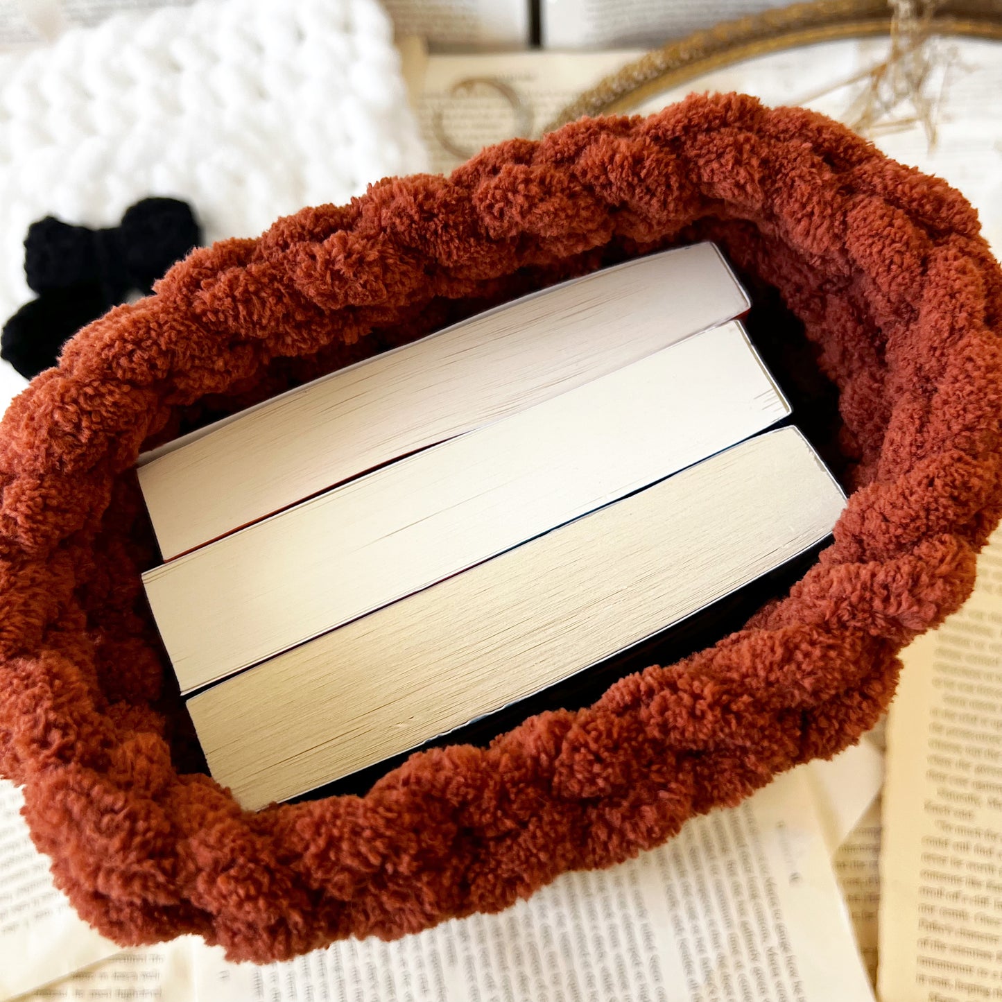 Vertical Chenille Book Sleeve, Planner Pouch