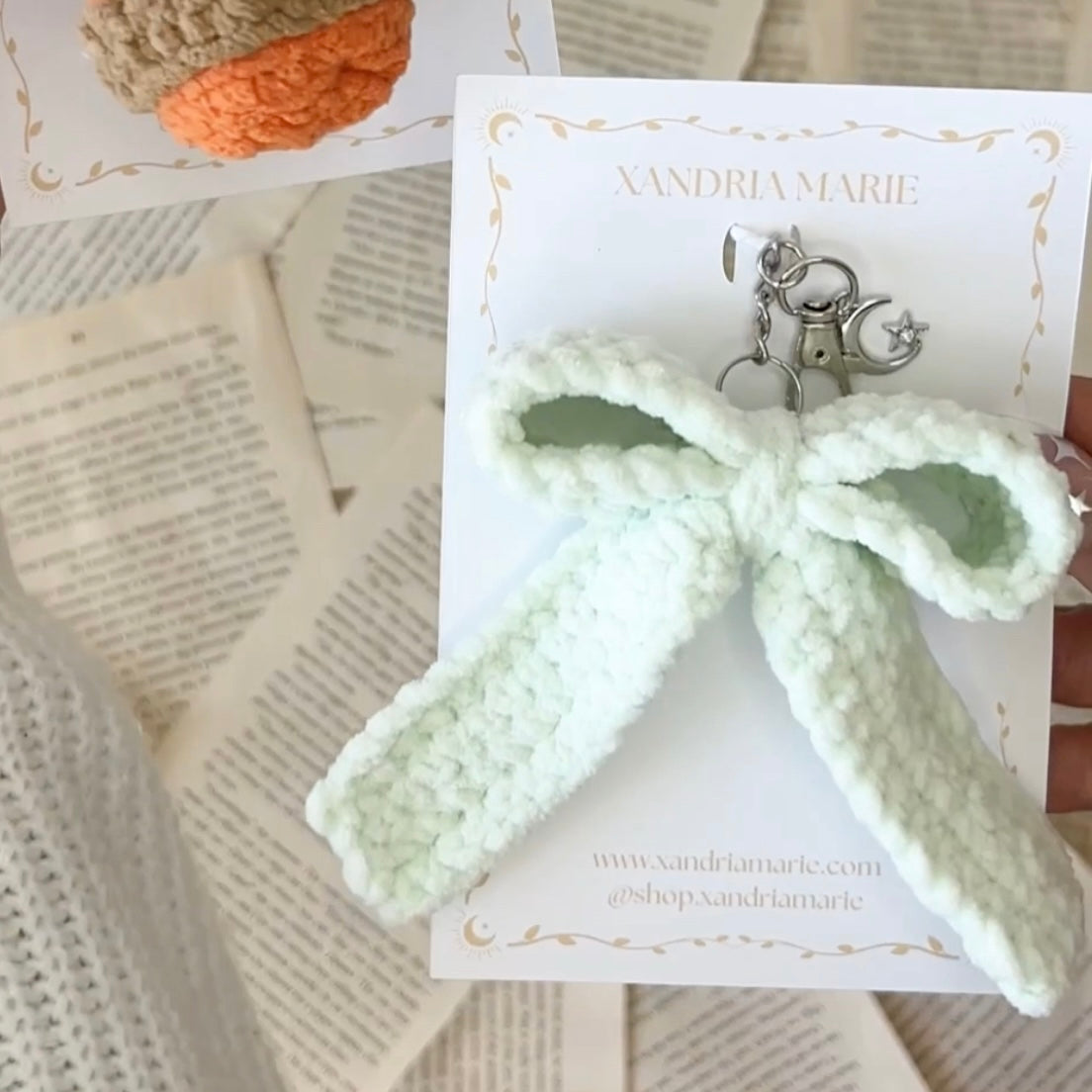 Crochet Bow Keychain
