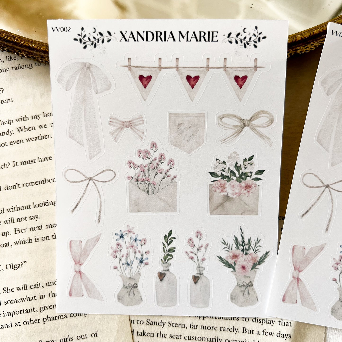Flowers and Bows Sticker Sheet