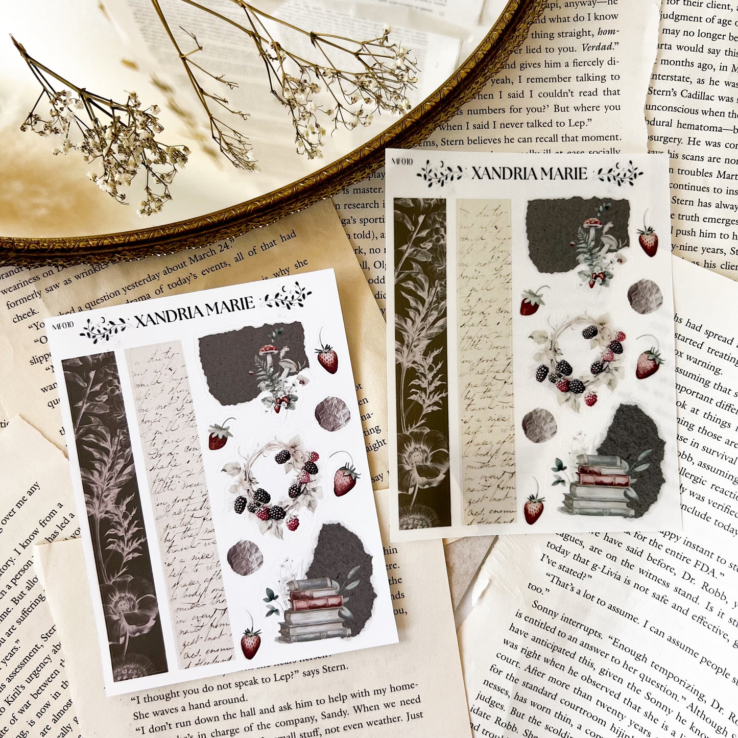 Dark Academia & Strawberries Sticker Sheet