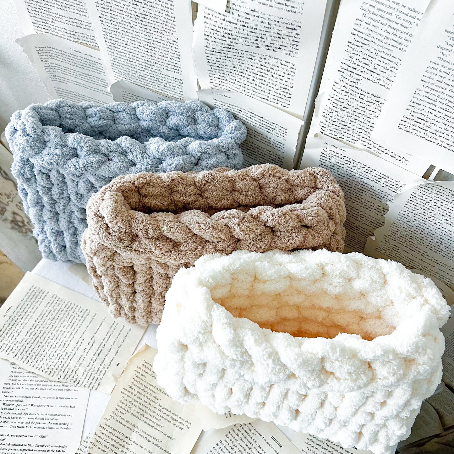 Dreamy Cloud Planner Pouch, Chenille Knit Book Sleeve