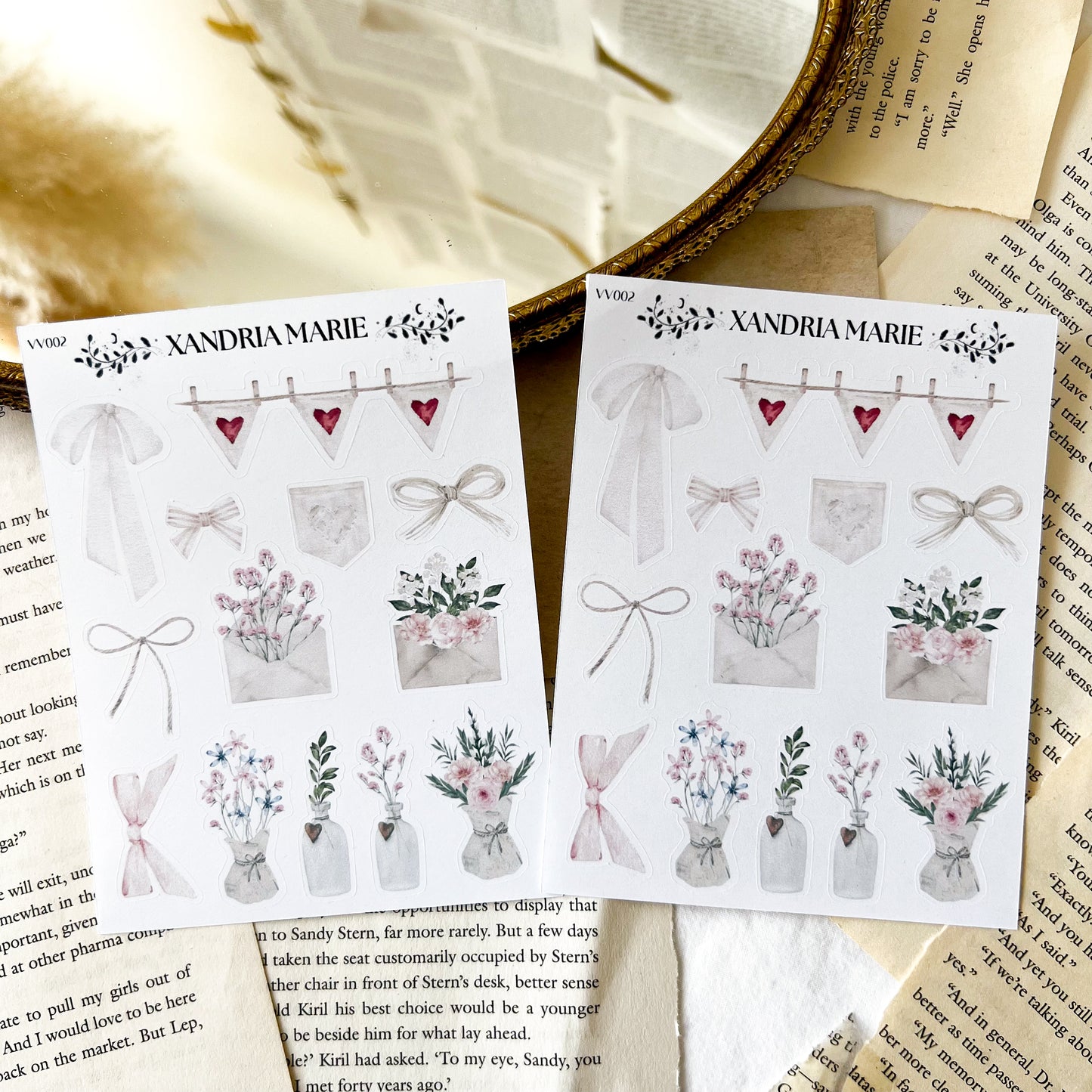 Flowers and Bows Sticker Sheet