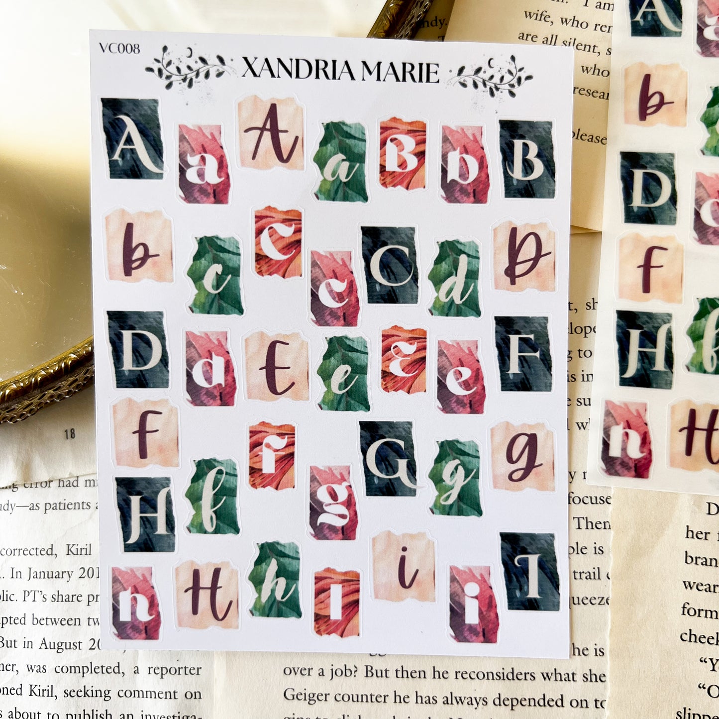 Collage Alphabet Letters Sticker Sheet I
