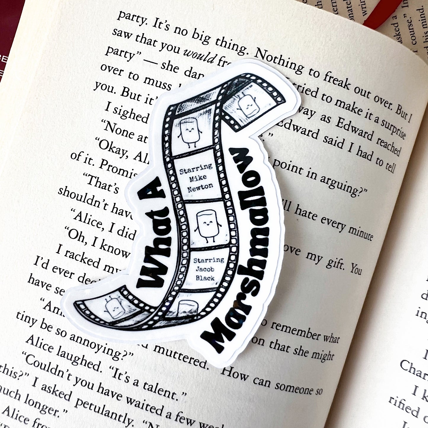 What a Marshmallow Holographic Vinyl Diecut Sticker