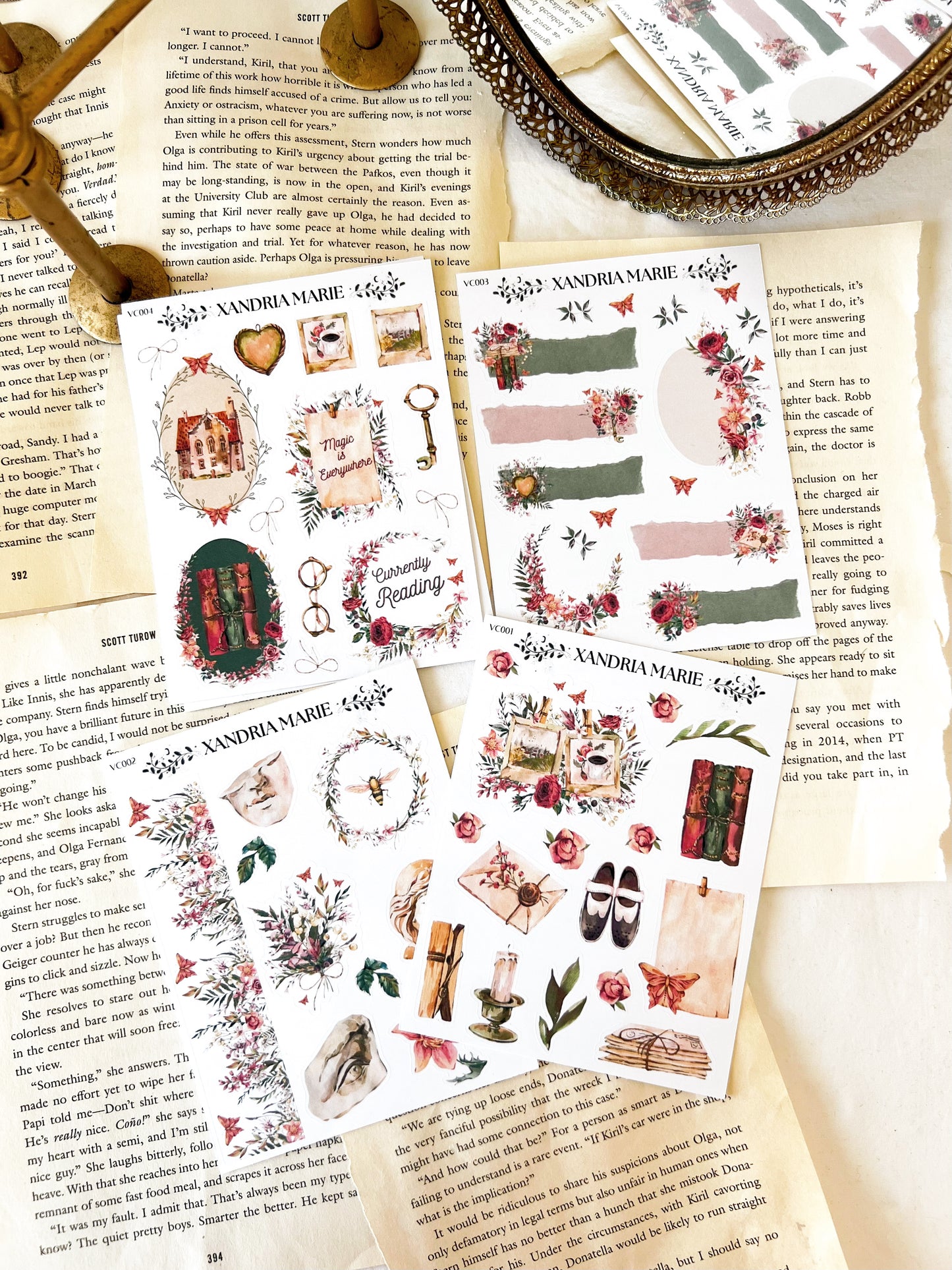 Floral & Butterfly Tabs Sticker Sheet