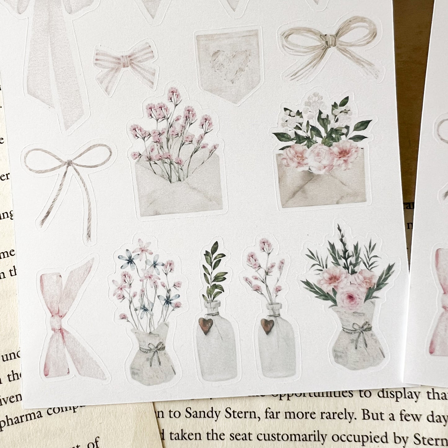 Flowers and Bows Sticker Sheet