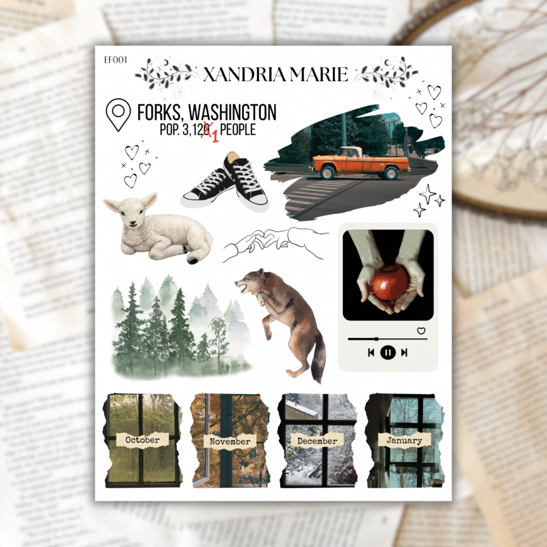 Forks WA Sticker Sheet- Twilight Stickers