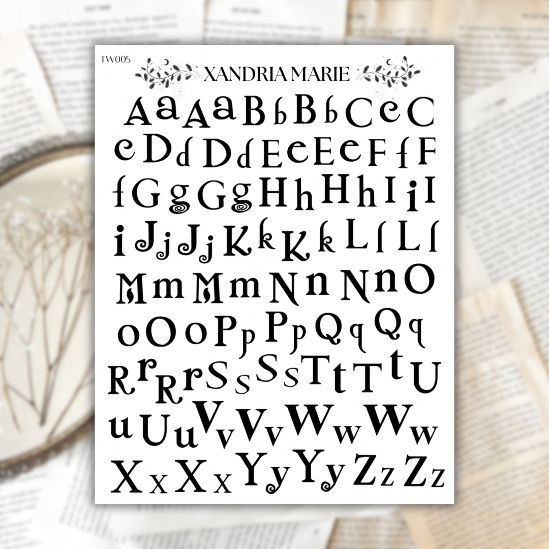 Twilight Alphabet Sticker Sheet