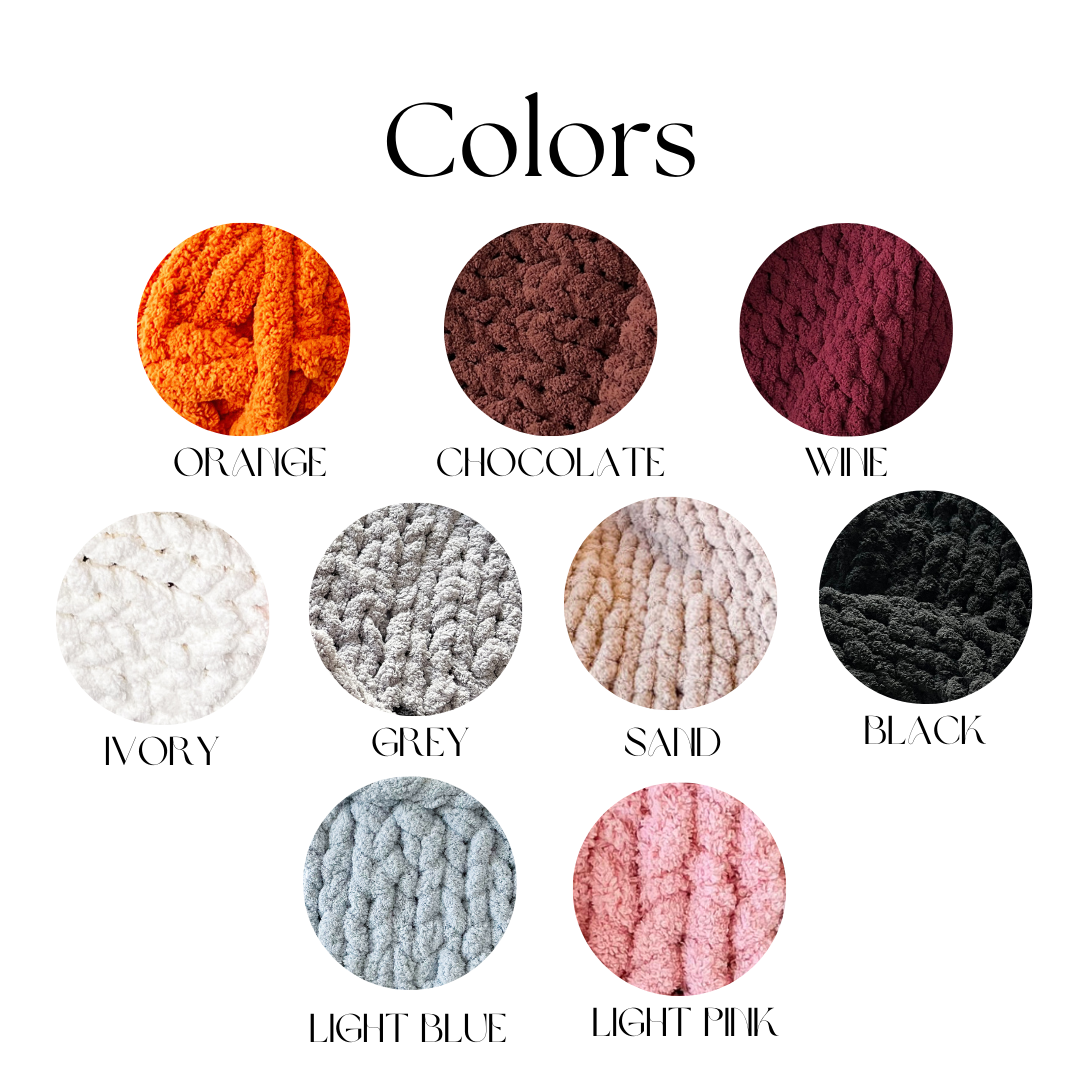 Flower Chenille Chunky Knit Blanket