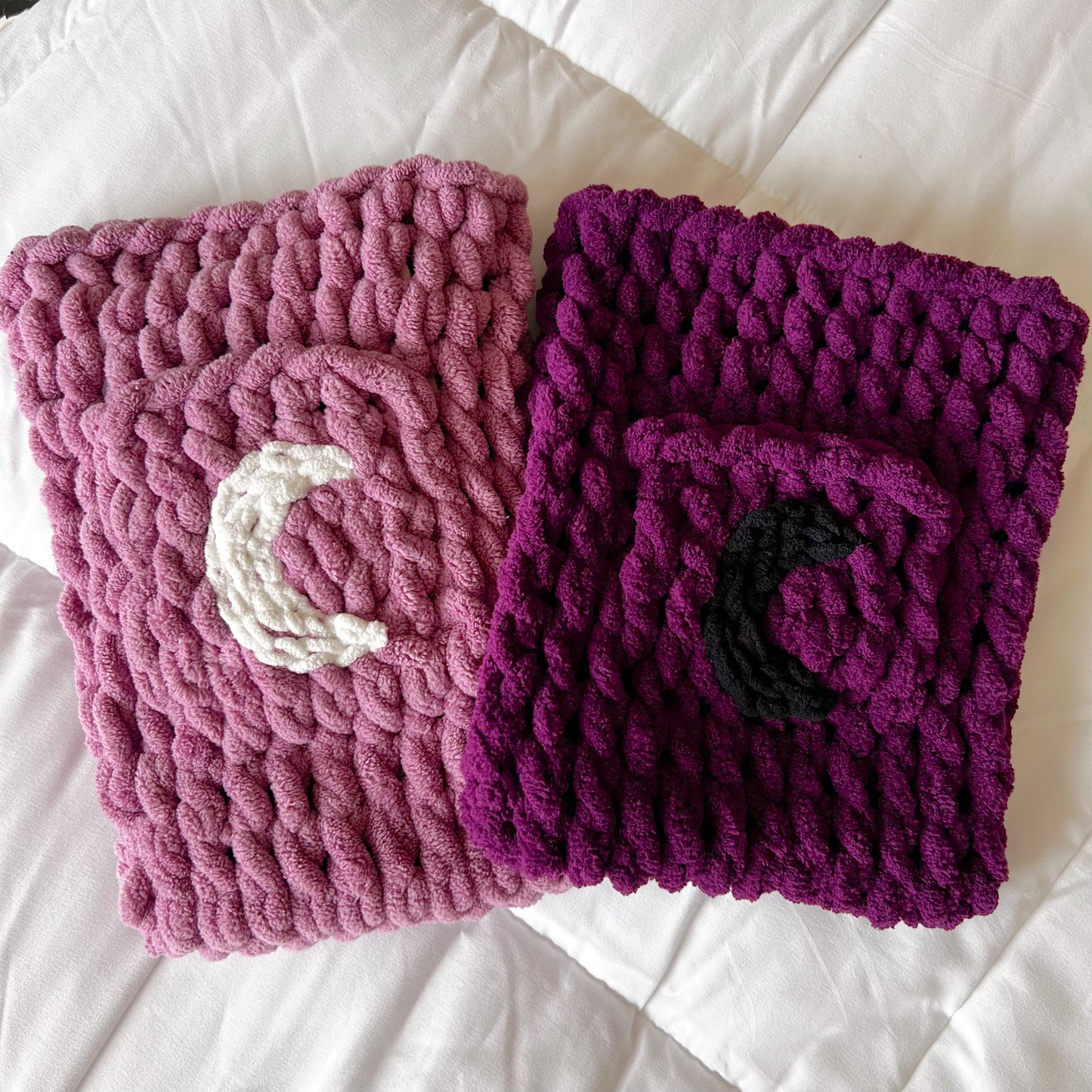 Moon Vertical Chenille Book Sleeve, Planner Pouch