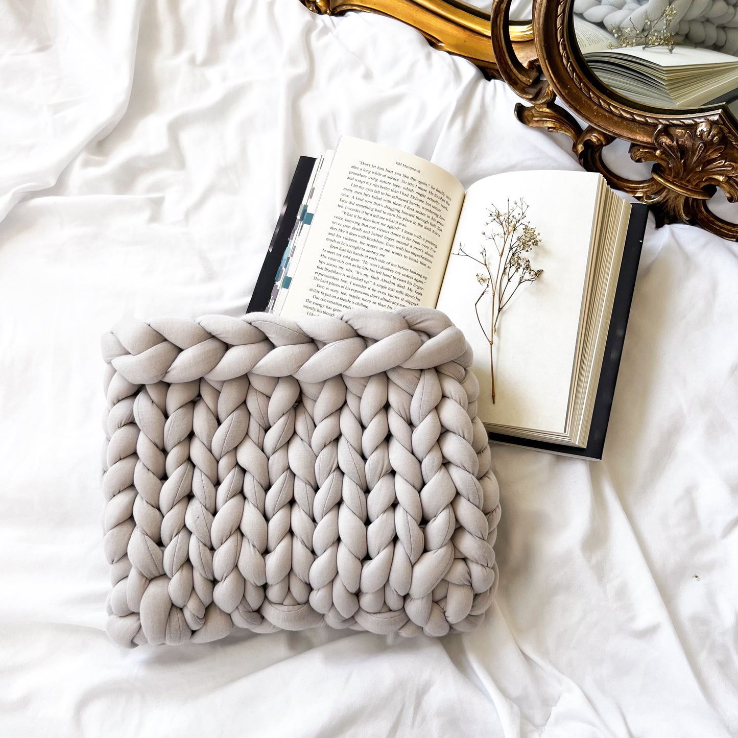 Chunky Knit Planner Pouch, Solid Chunky Knit Book Sleeve