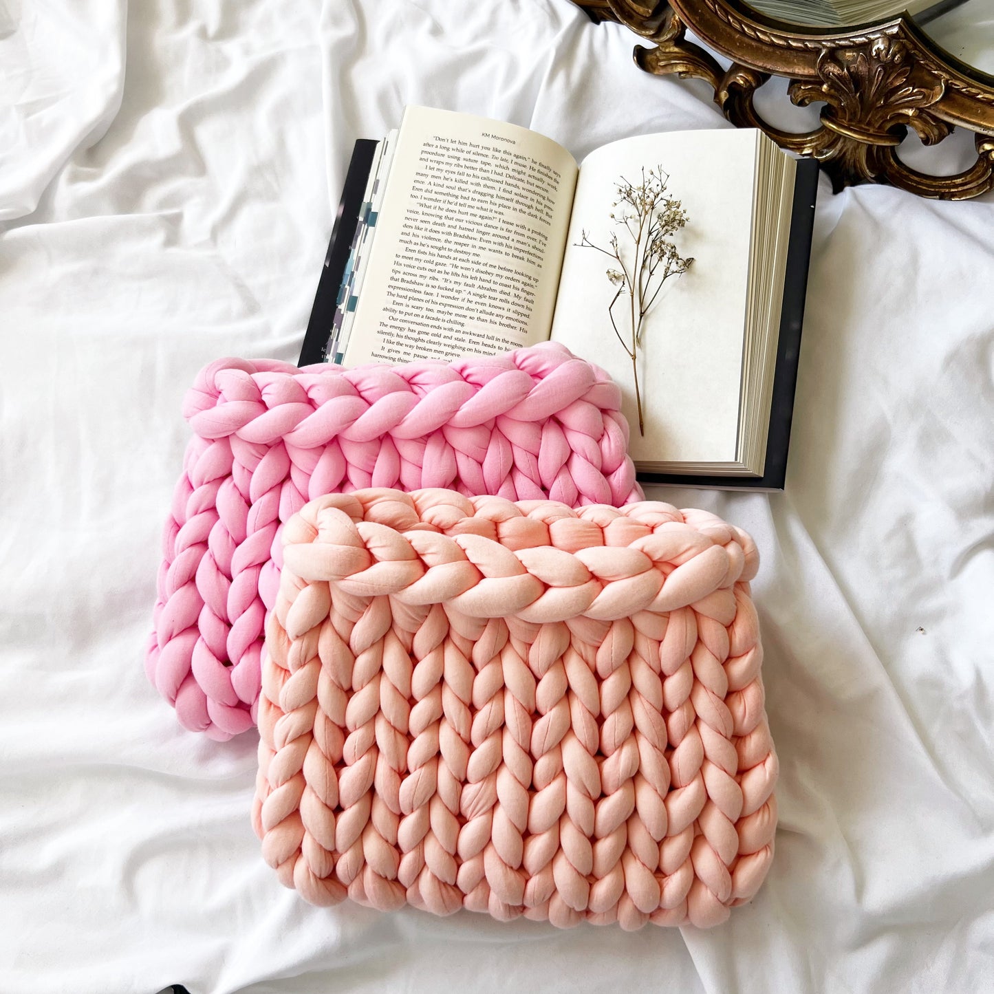 Chunky Knit Planner Pouch, Solid Chunky Knit Book Sleeve
