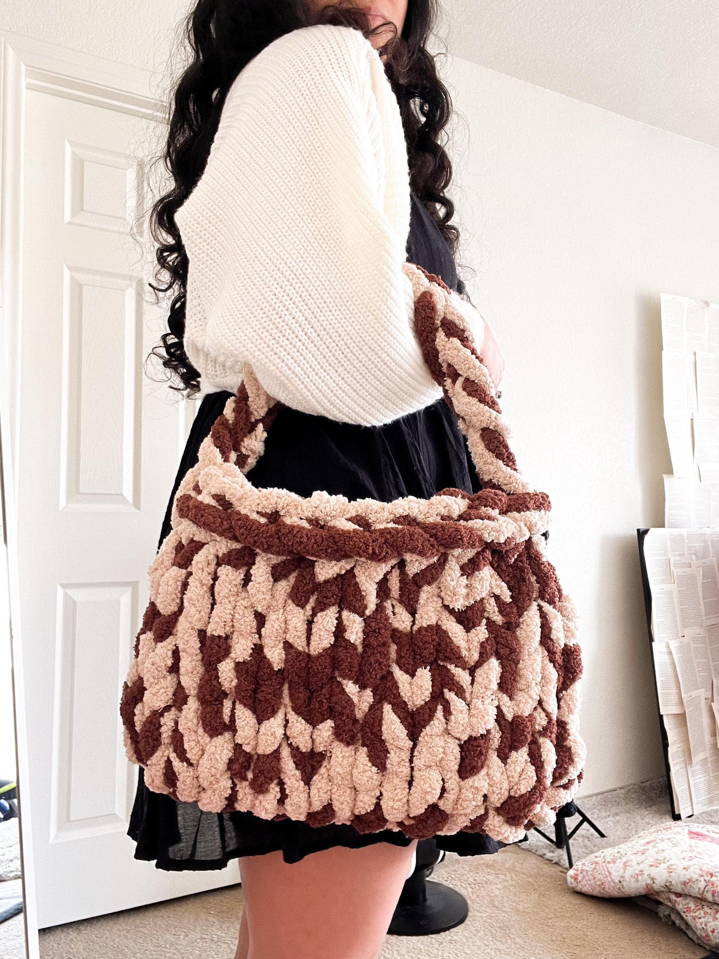 Chenille Chunky Knit Handbag