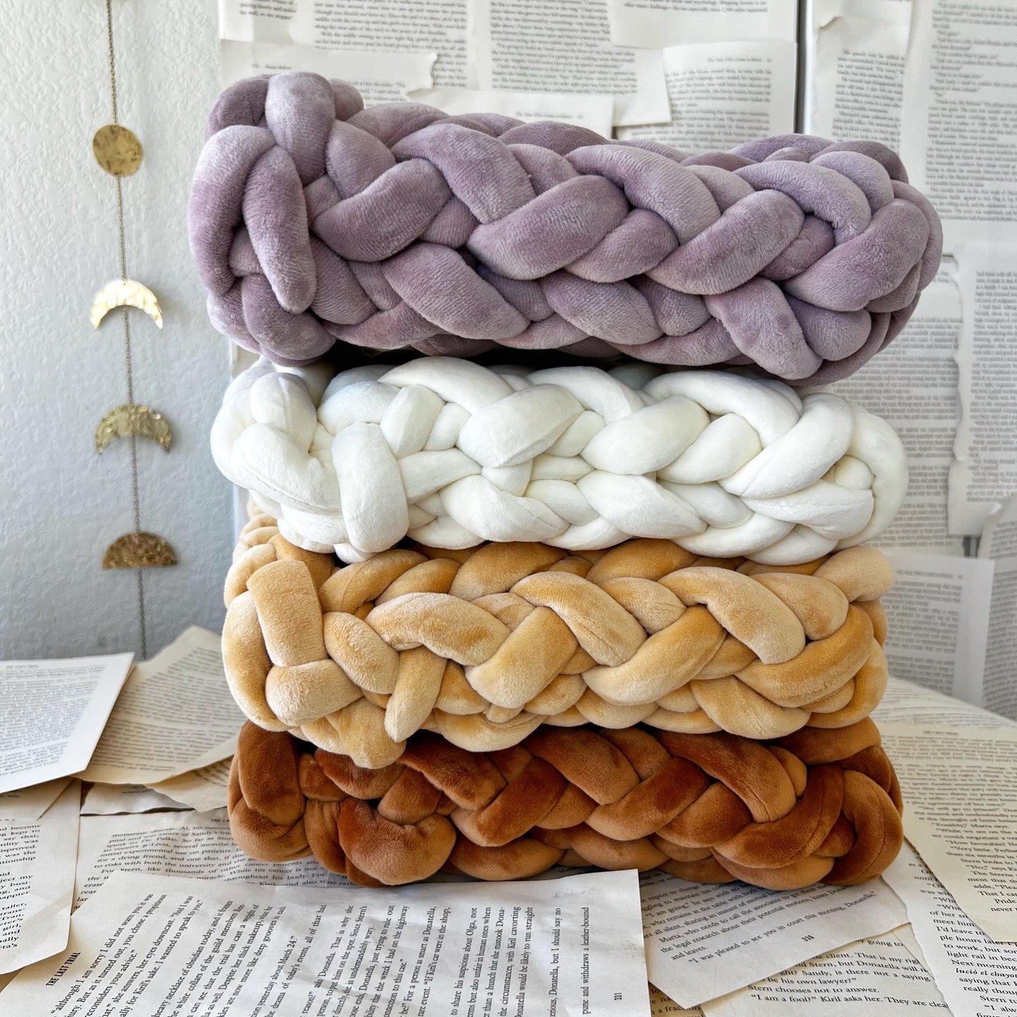 Chunky Knit Velvet Book Sleeve, Chunky Knit Planner Pouch