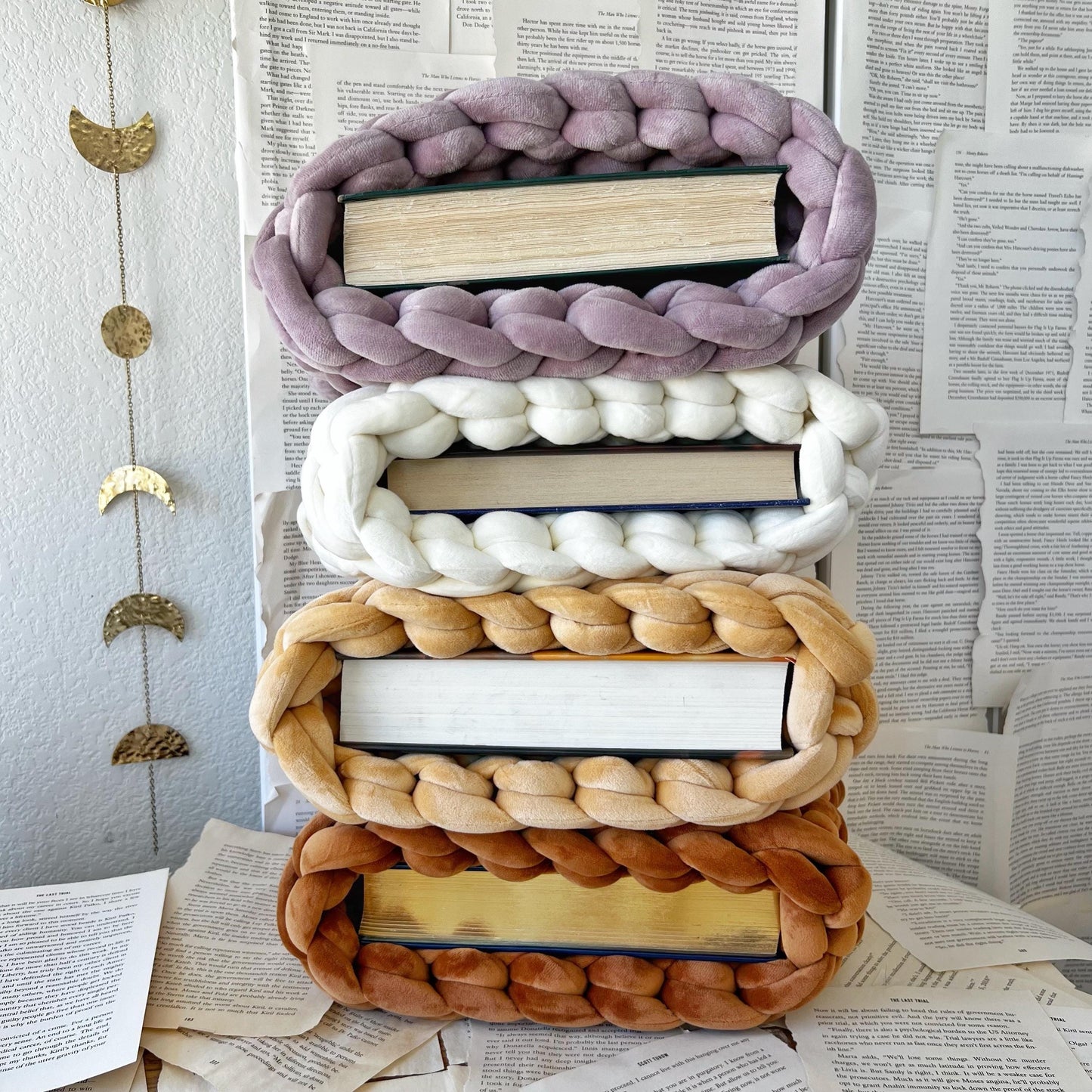 Chunky Knit Velvet Book Sleeve, Chunky Knit Planner Pouch