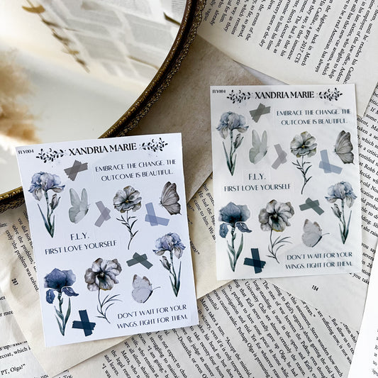Flowers & Quotes Sticker Sheet
