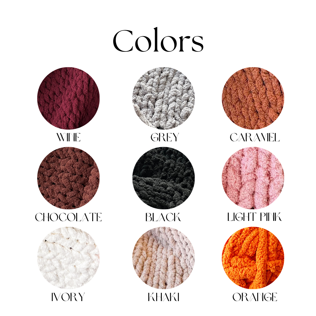 CUSTOMIZABLE Bow Chunky Knit Cozy Blanket, Soft Chenille Throw Blanket