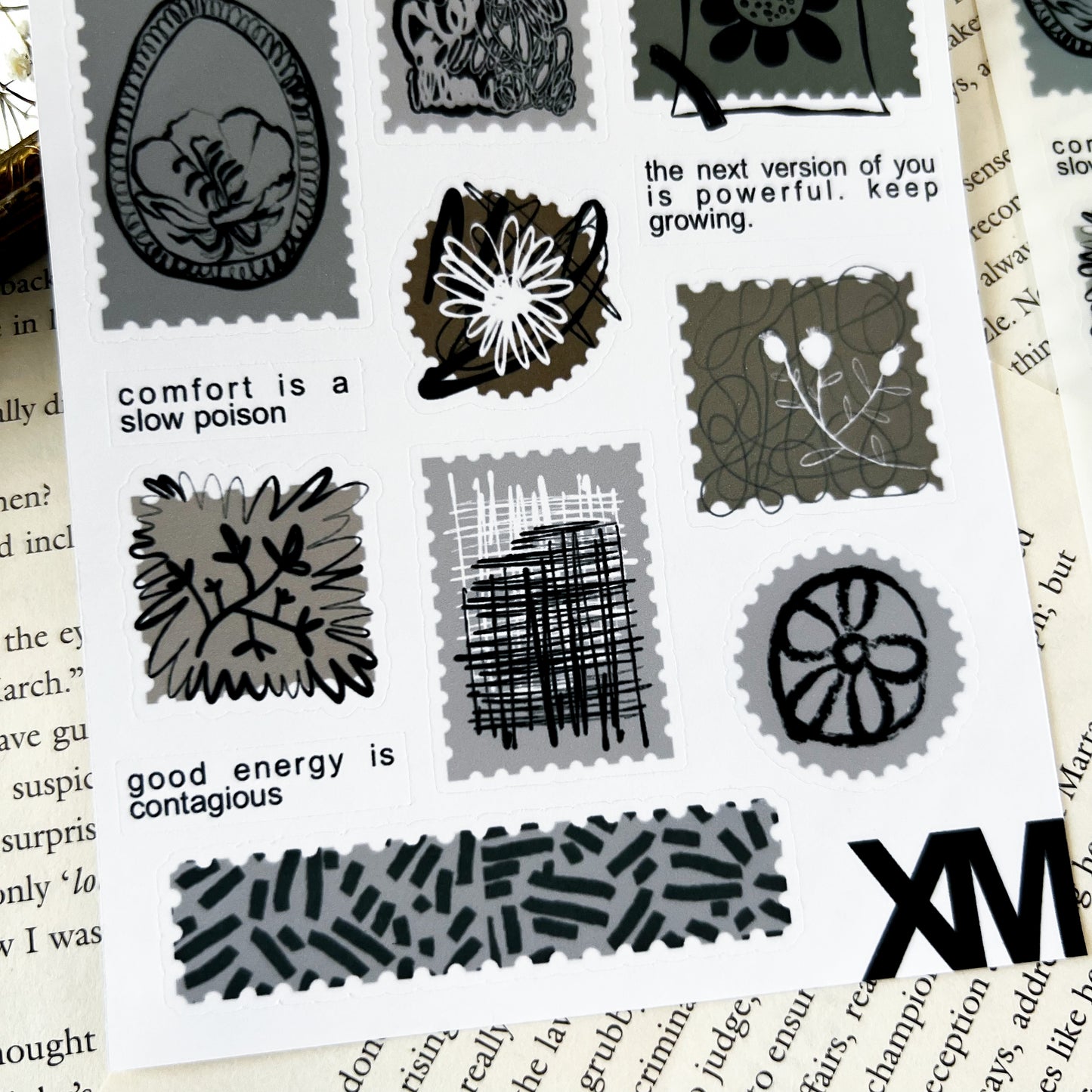 HPX x XM Boho Stamps and Quotes Sticker Sheet